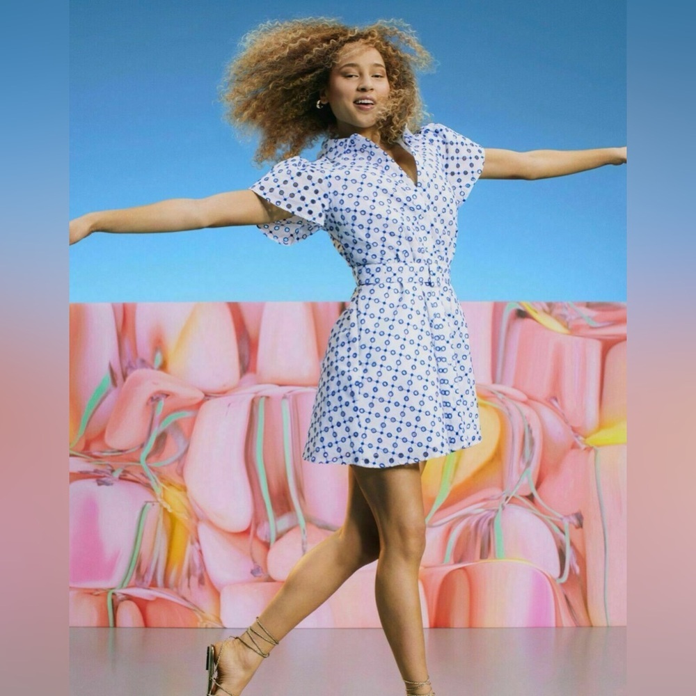 Alexis for Target Tulip Sleeve Embroidered Eyelet Belted Shirtdress